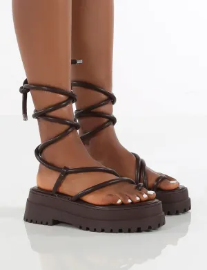 Amber x Public Desire Origin WF Chocolate Chunky Sole Sandal