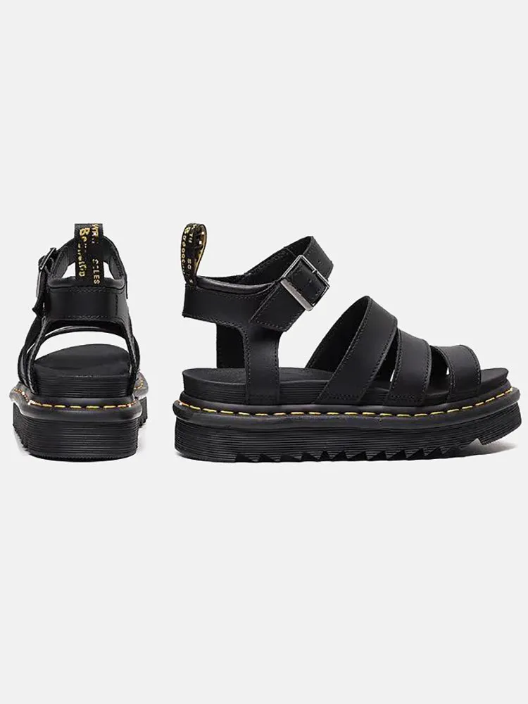 Amozae-Leather Buckle Platform Sandals