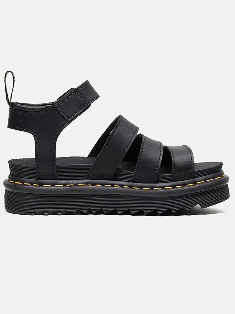 Amozae-Leather Buckle Platform Sandals