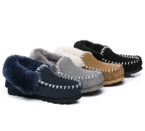 Australian Shepherd Ankle Sheepskin Slippers Men Popo Moccasins Big Size UGG Boots