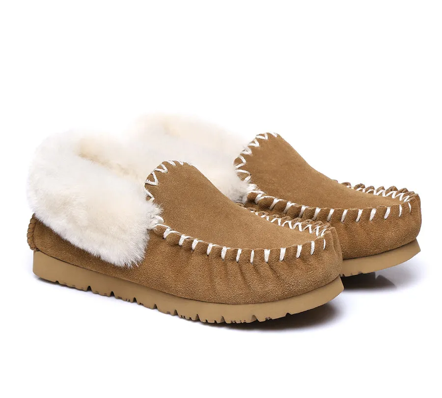 Australian Shepherd Ankle Sheepskin Slippers Men Popo Moccasins Big Size UGG Boots