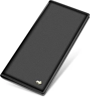 BISON DENIM RFID Bifold Wallets Slim Credit Card Wallet Real Leather Mens Long Wallet with Zipper Coin Pocket