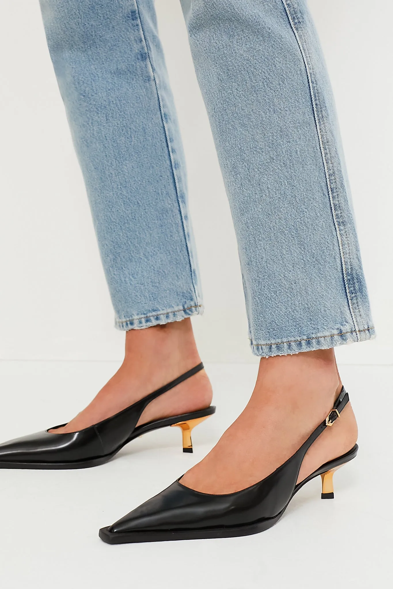 Black Daria Sling Heels
