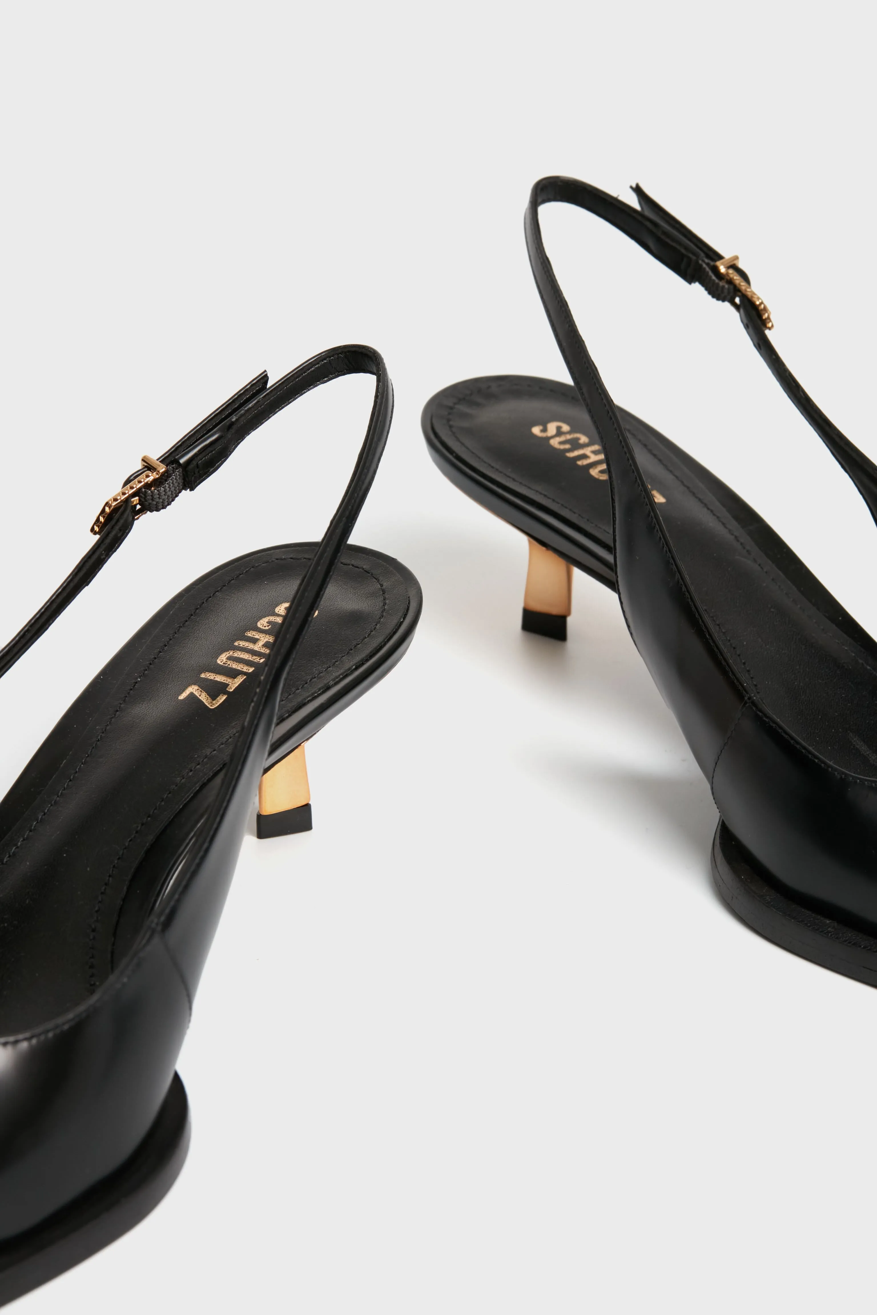 Black Daria Sling Heels