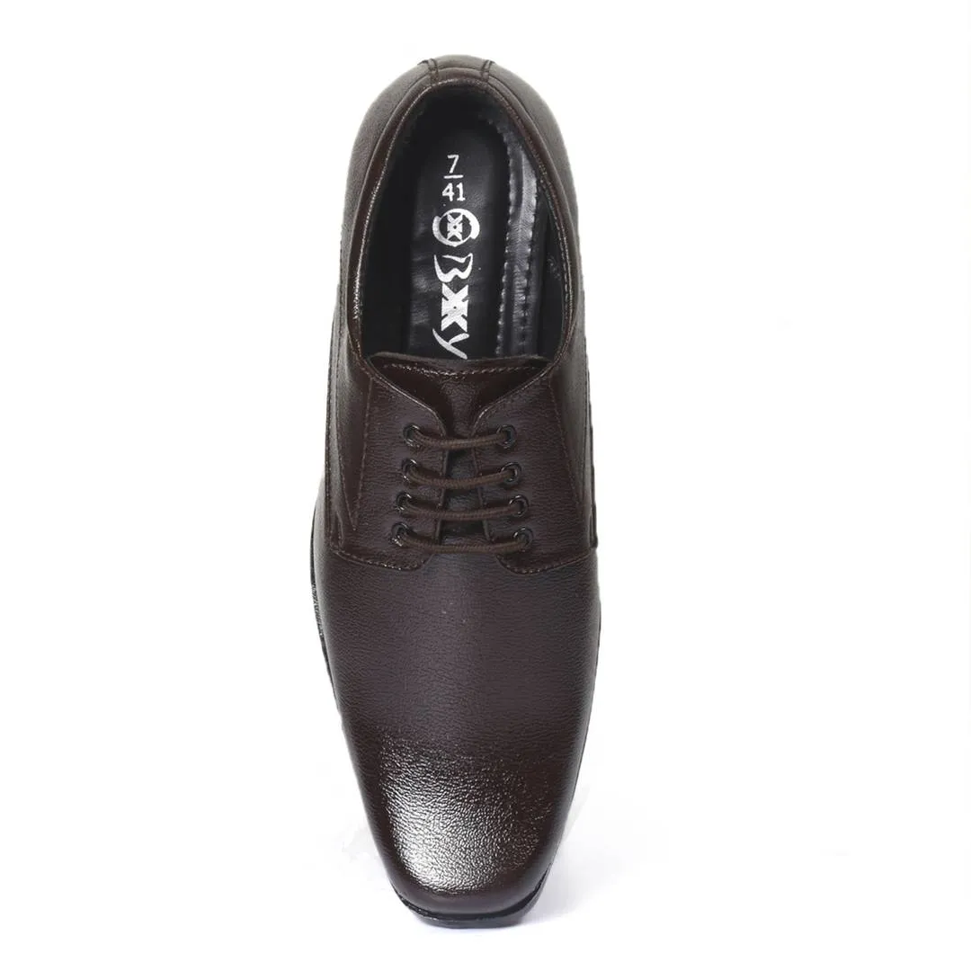 Brown Synthetic Solid Formal Shoes