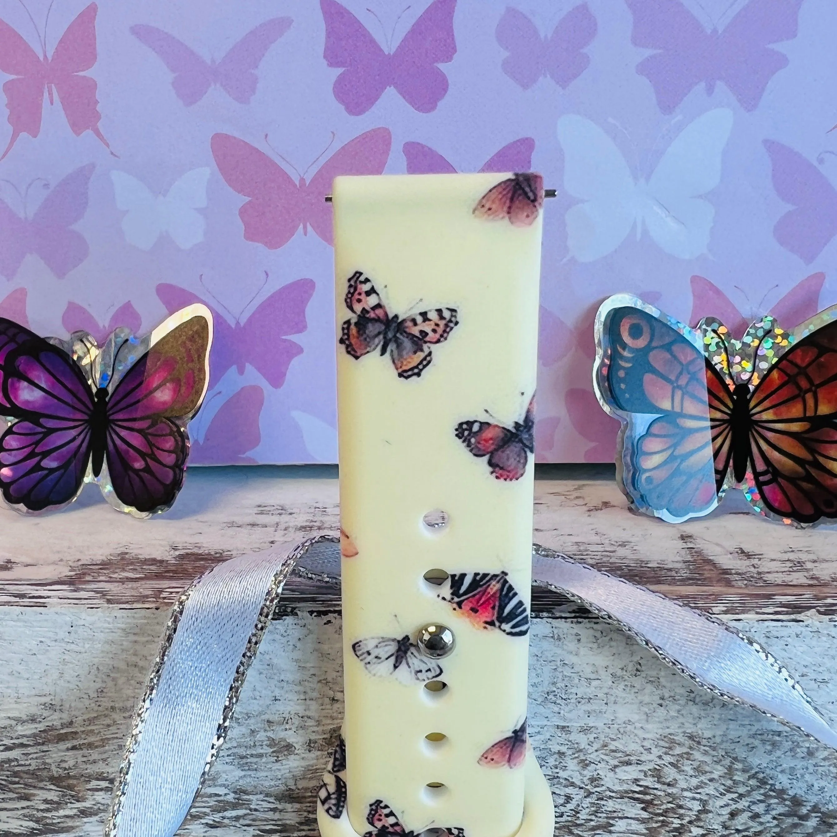 Butterfly Print Silicone Band For Samsung Watch