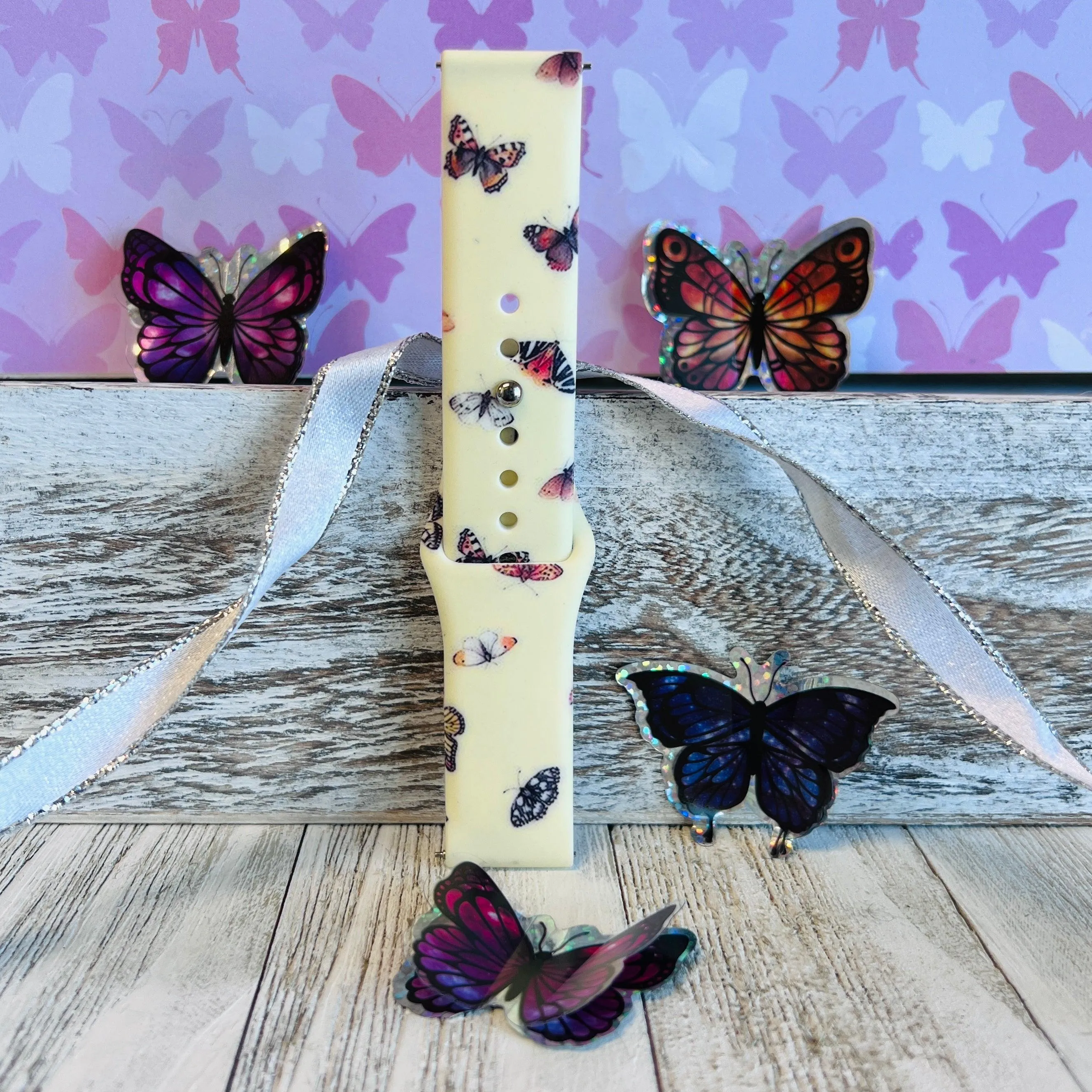 Butterfly Print Silicone Band For Samsung Watch