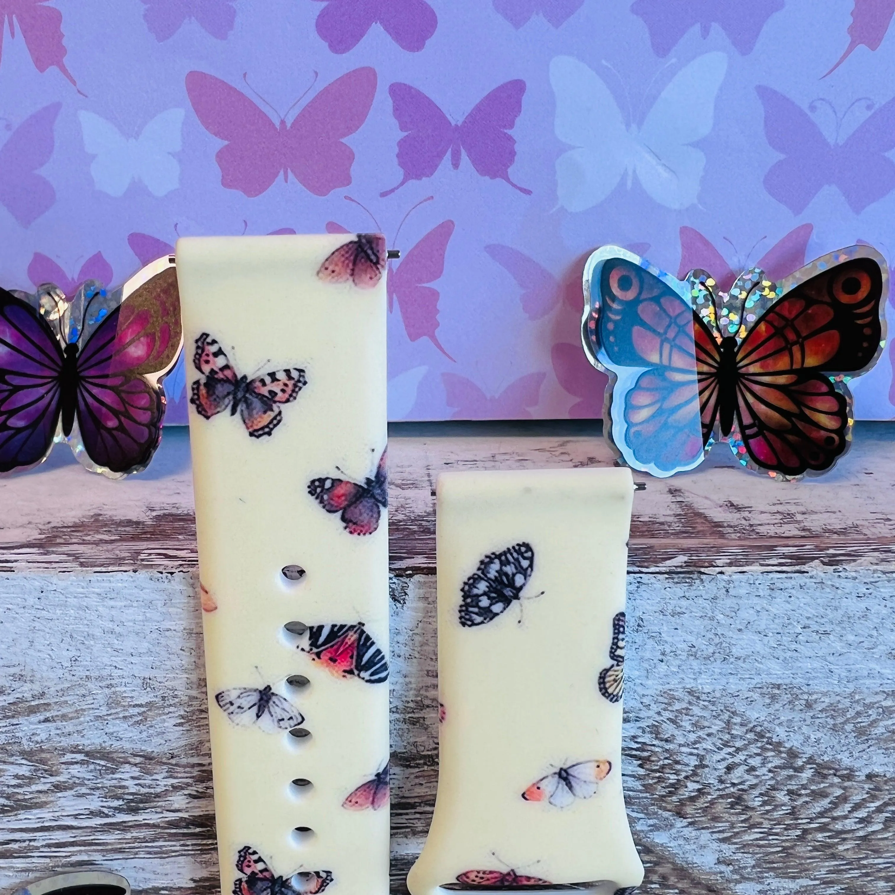 Butterfly Print Silicone Band For Samsung Watch