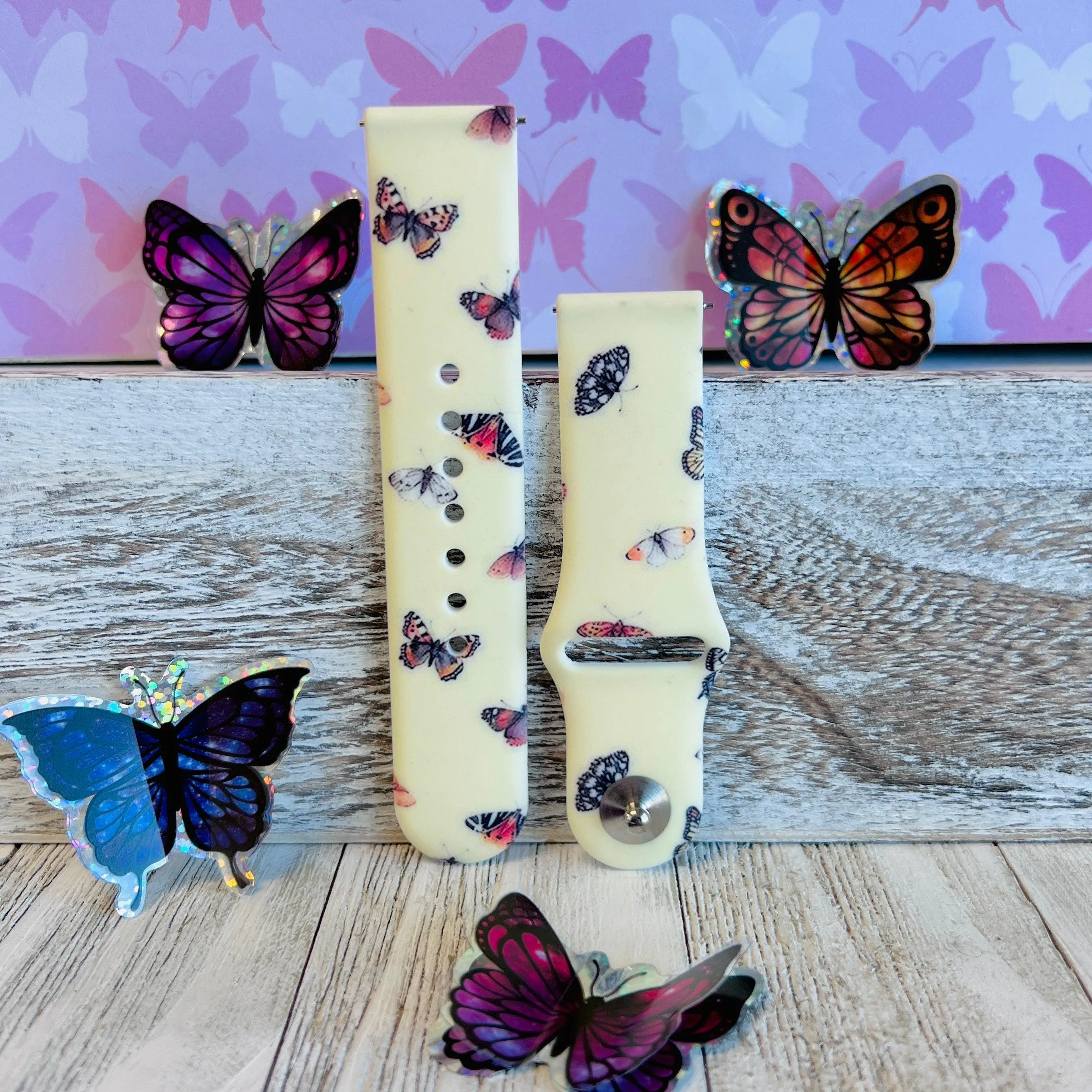 Butterfly Print Silicone Band For Samsung Watch