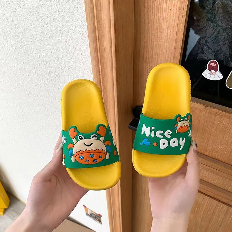 children's slippers for summer new beach cartoon cute internet celebrities wear PVC plastic shoes inside and outside.