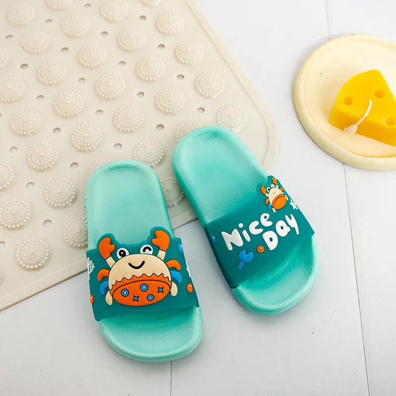 children's slippers for summer new beach cartoon cute internet celebrities wear PVC plastic shoes inside and outside.