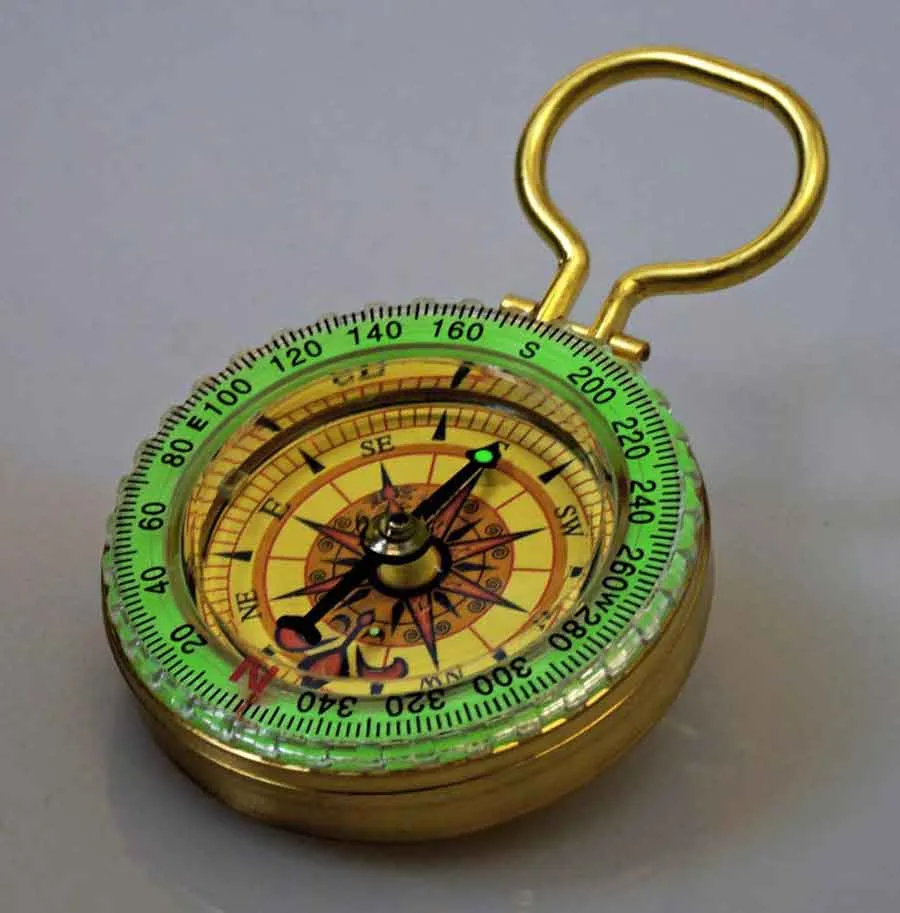 Compass - Brass with Glow in the Dark Bezel