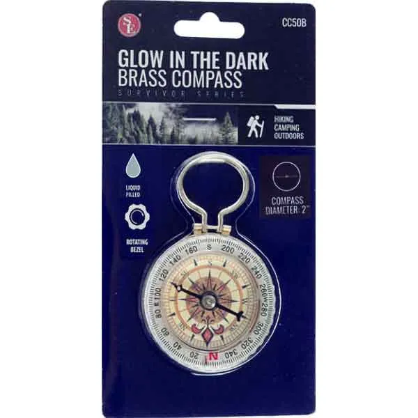 Compass - Brass with Glow in the Dark Bezel