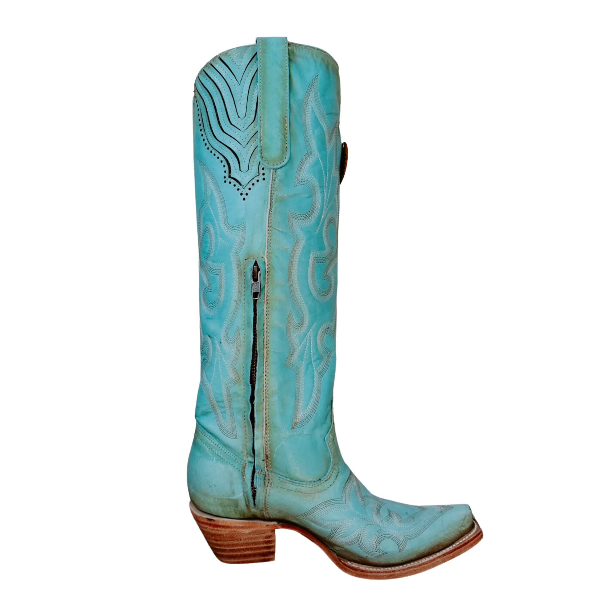 CORRAL WOMEN'S TALL BLUE EMBROIDERY WESTERN BOOT - A4435