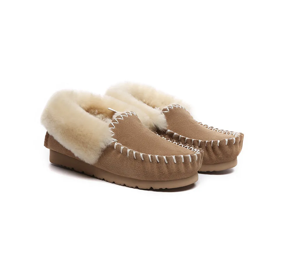 EVERAU® UGG Slippers Sheepskin Wool Ankle Popo Moccasin