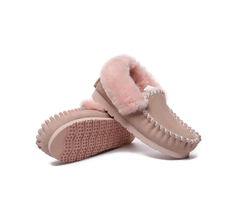 EVERAU® UGG Slippers Sheepskin Wool Ankle Popo Moccasin