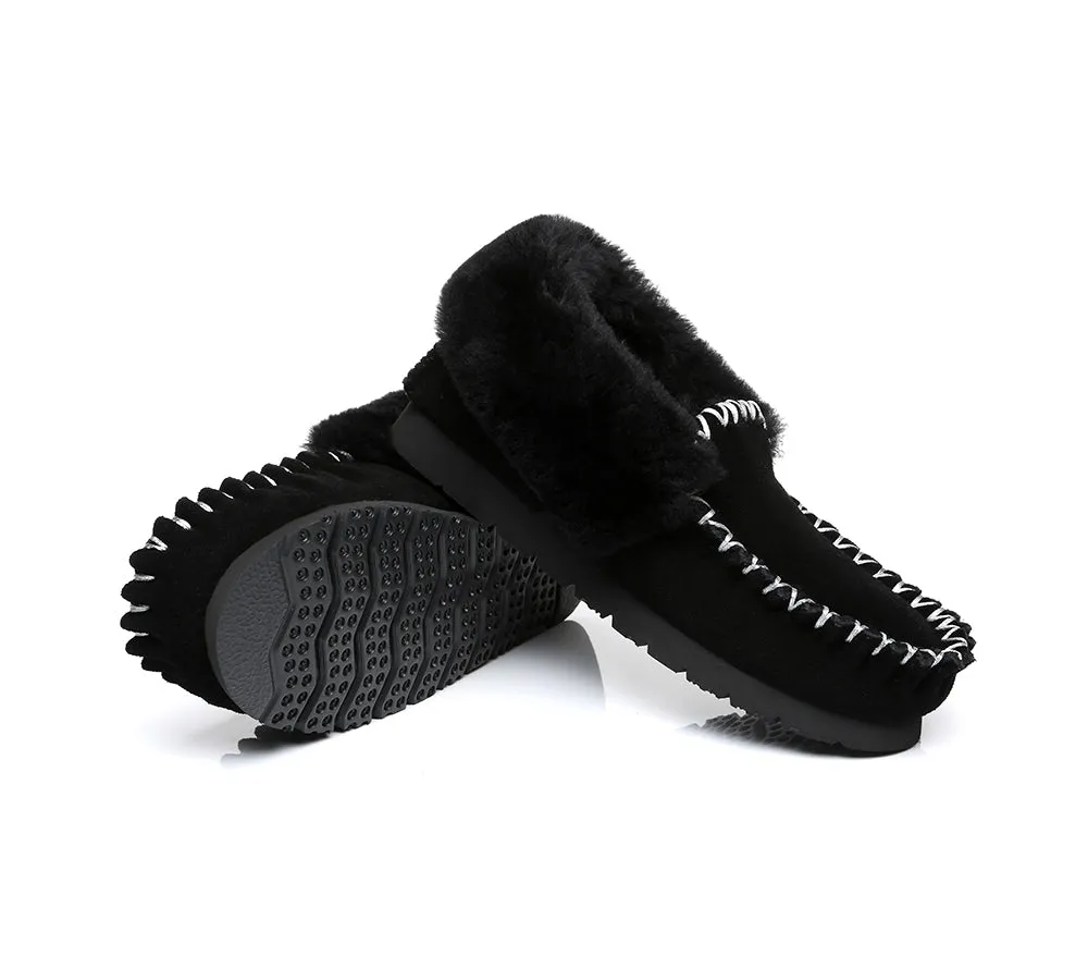 EVERAU® UGG Slippers Sheepskin Wool Ankle Popo Moccasin