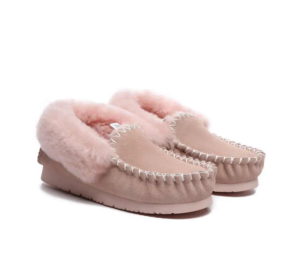 EVERAU® UGG Slippers Sheepskin Wool Ankle Popo Moccasin