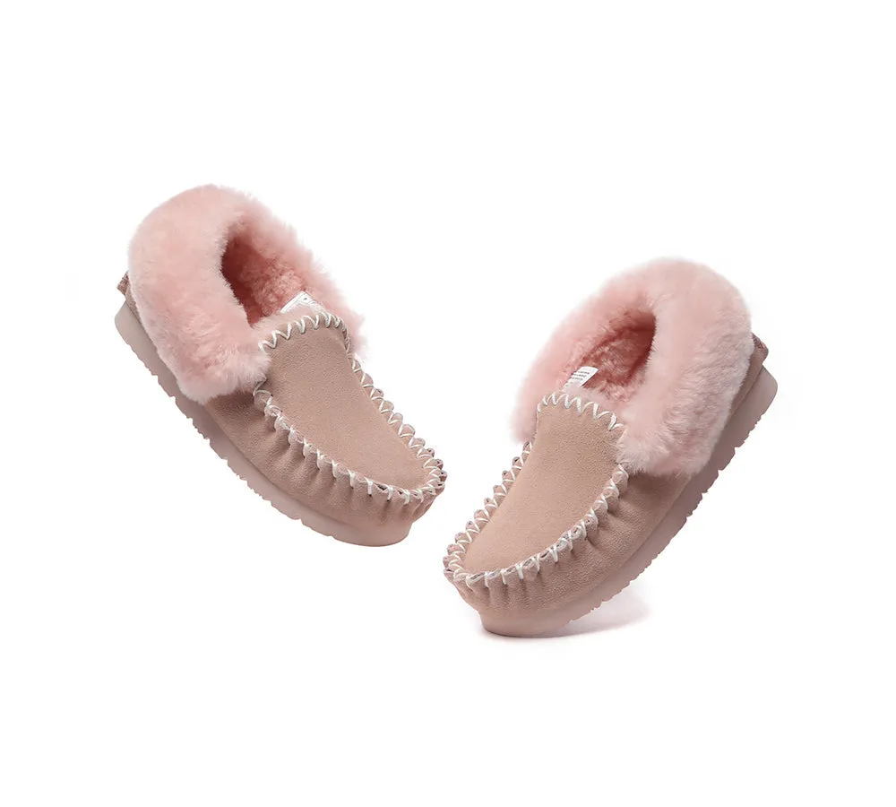 EVERAU® UGG Slippers Sheepskin Wool Ankle Popo Moccasin