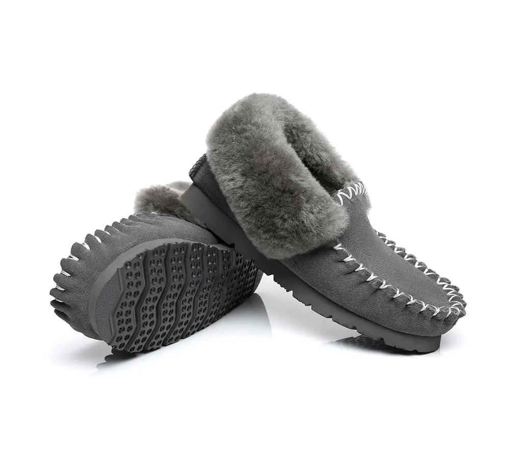 EVERAU® UGG Slippers Sheepskin Wool Ankle Popo Moccasin