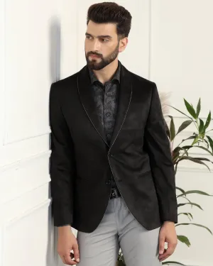 Formal Black Solid Blazer - Alcazar