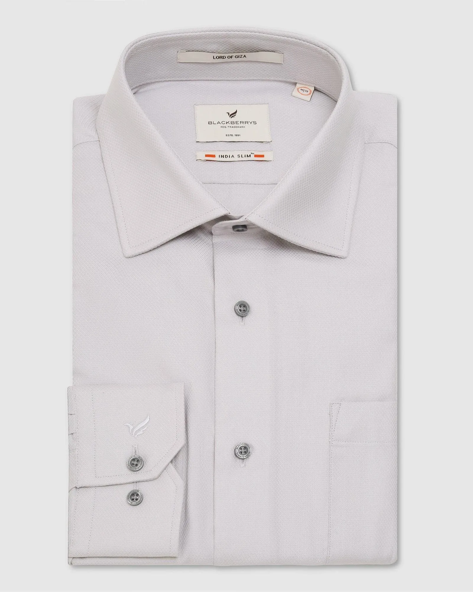 Formal Grey Solid Shirt - Beetle