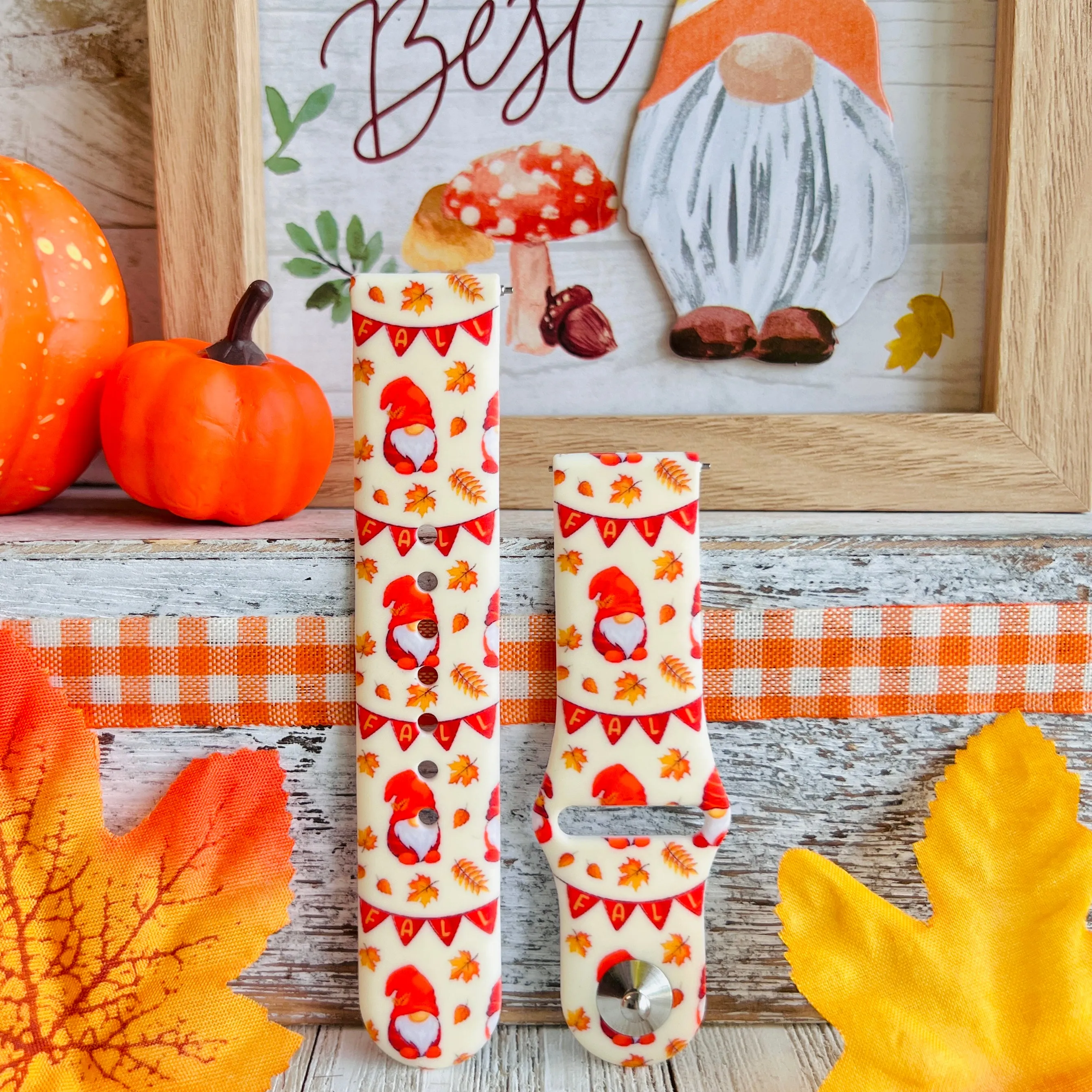 Gnome-Tastic Fall Print Silicone Band For Samsung Watch