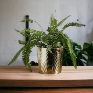 Gold Ripple Effect Plant Pot