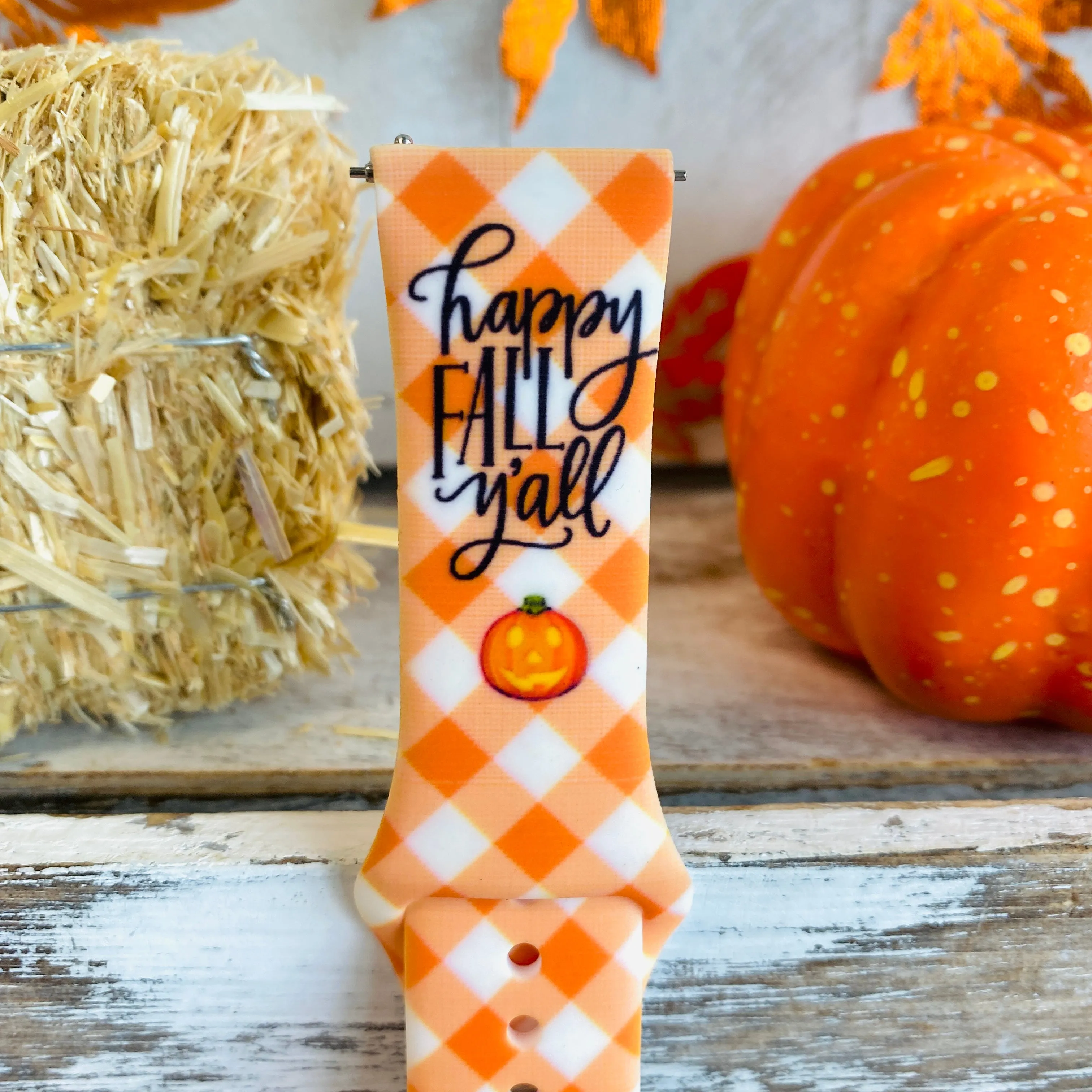 Happy Fall Y'all Print Silicone Band For Samsung Watch