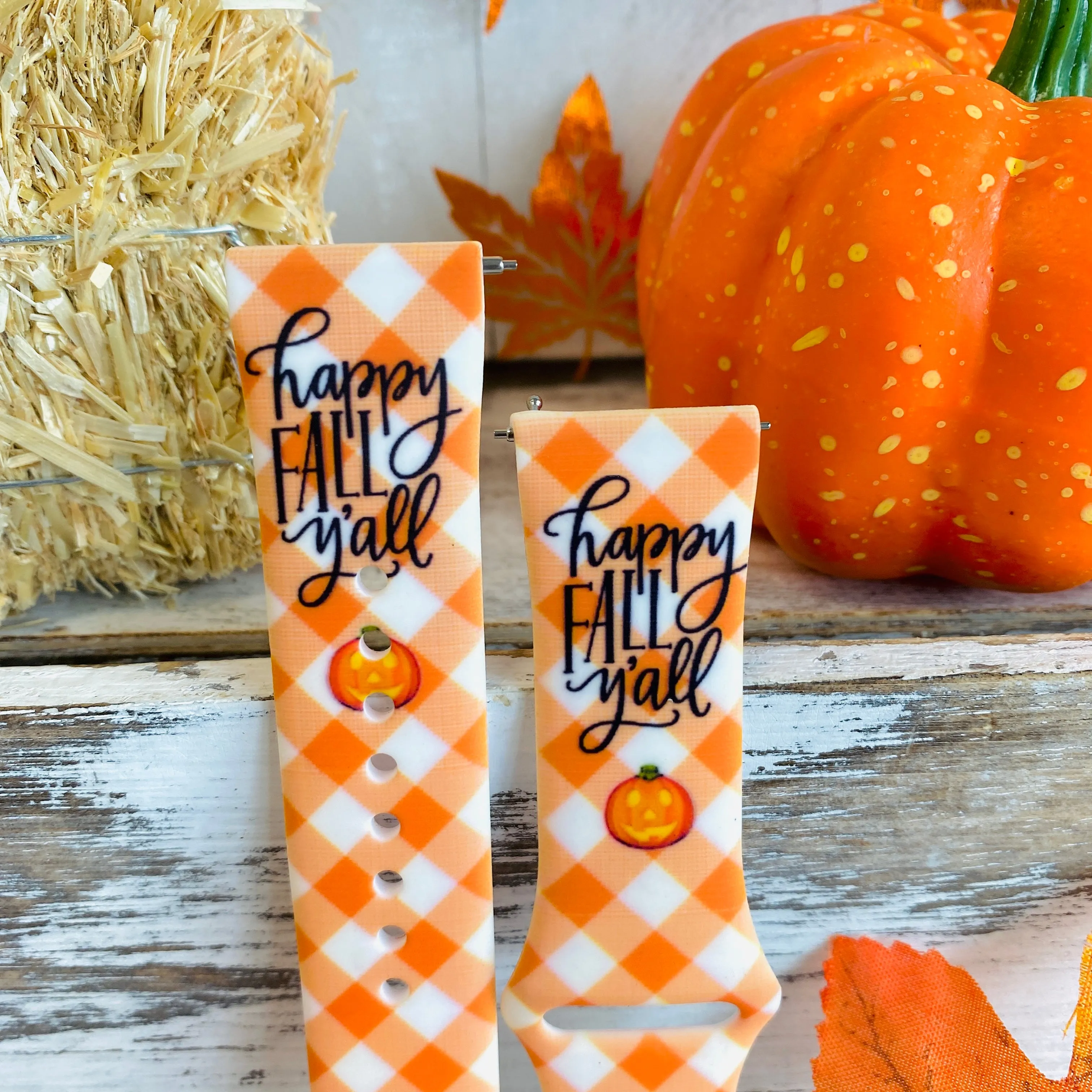 Happy Fall Y'all Print Silicone Band For Samsung Watch