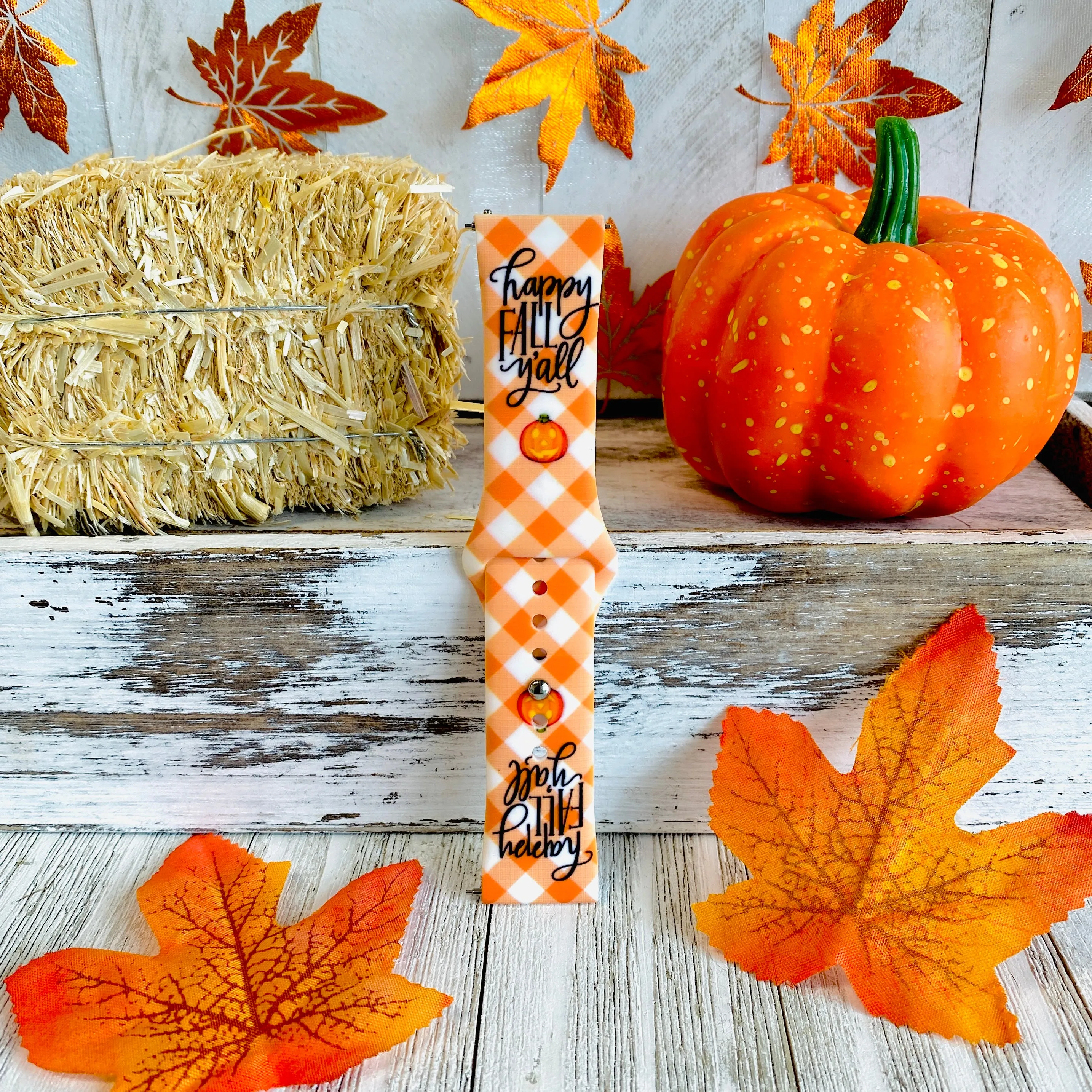 Happy Fall Y'all Print Silicone Band For Samsung Watch