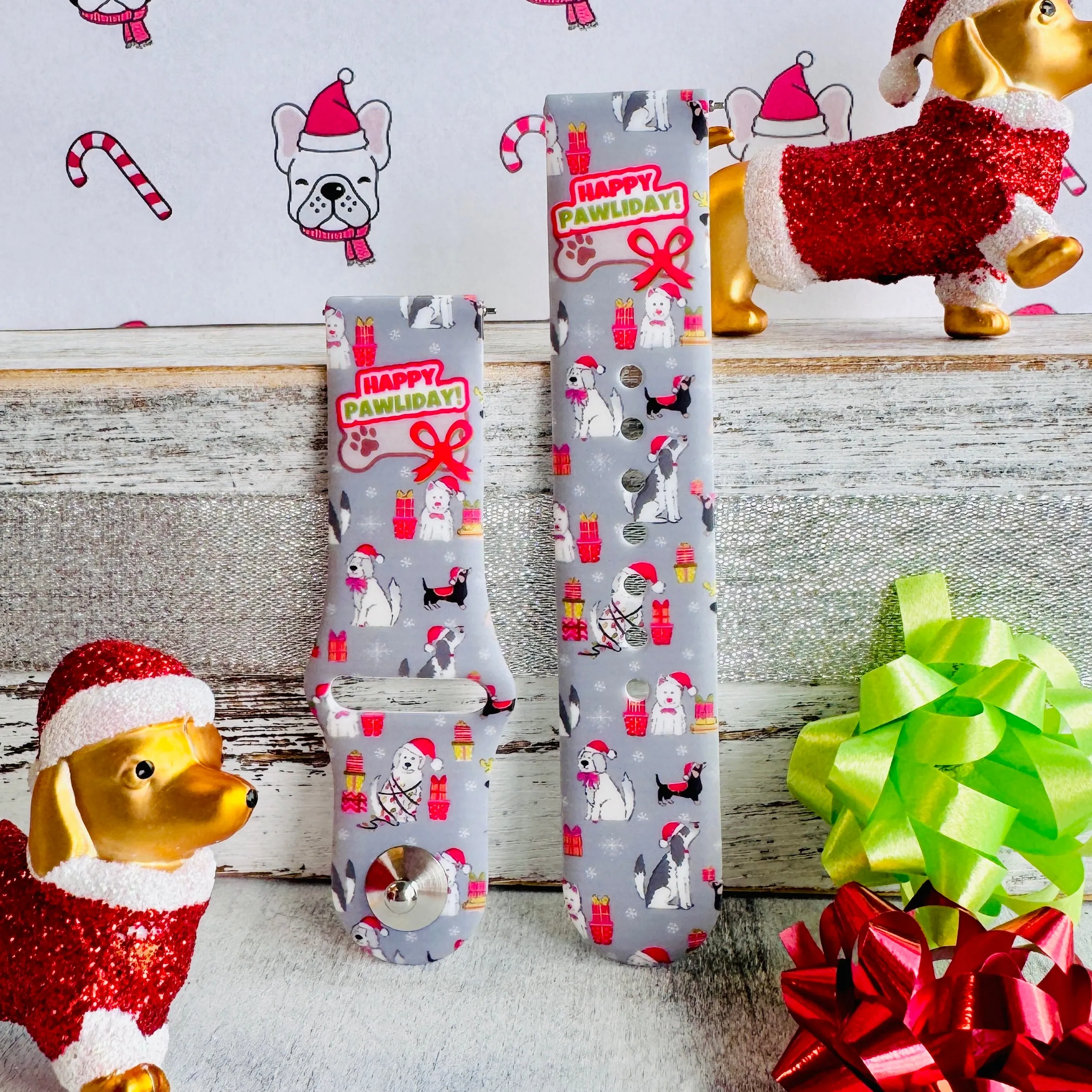 Happy Pawlidays Print Silicone Band For Samsung Watch
