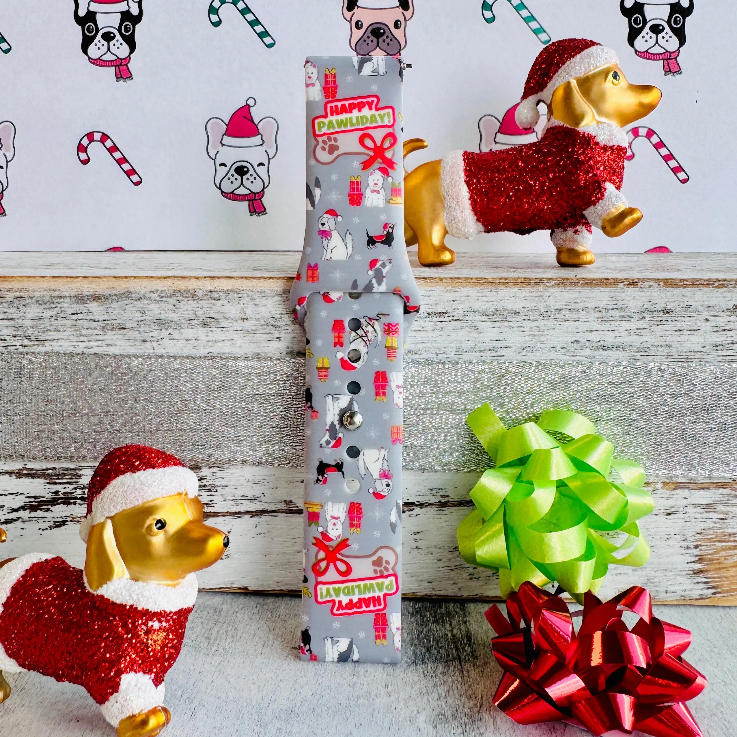 Happy Pawlidays Print Silicone Band For Samsung Watch