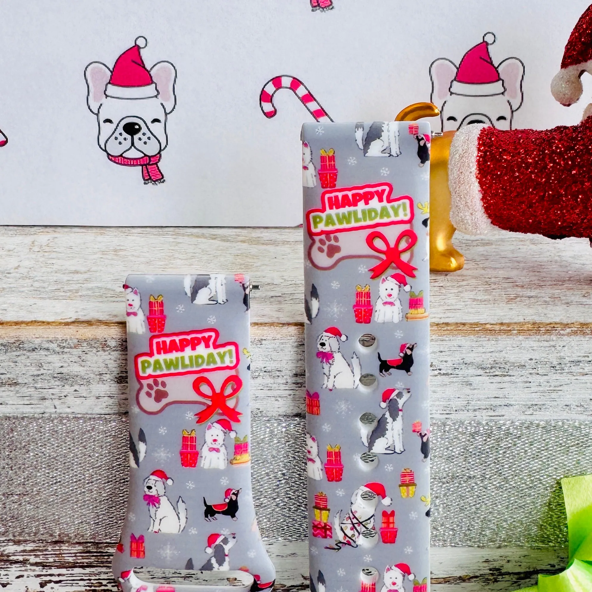 Happy Pawlidays Print Silicone Band For Samsung Watch