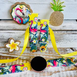 Hawaiian Flamingo Print Silicone Band For Samsung Watch
