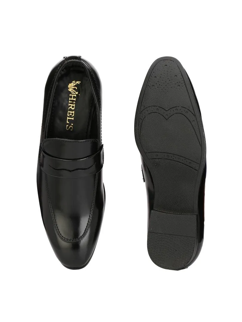 Men's Black Slip On Mocassion Synthetic Leather Formal Shoes