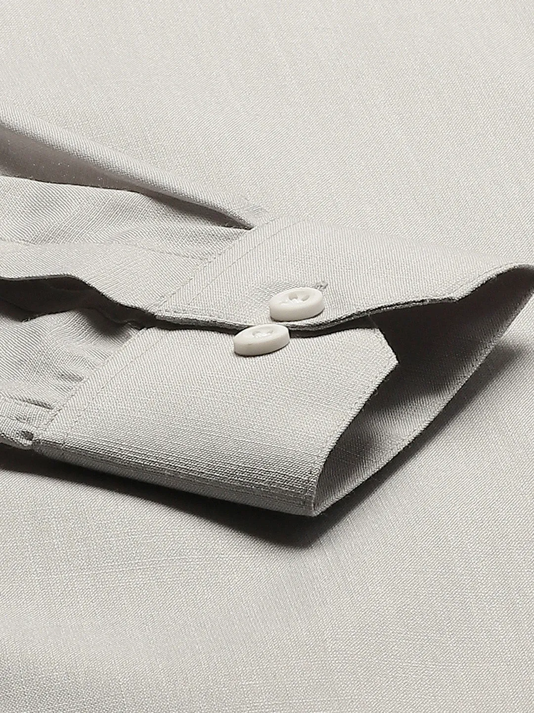 Mens Cotton Linen Grey Chinese Collar Shirt - Sojanya