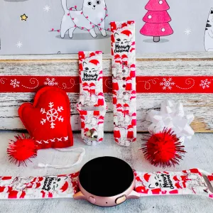 Meowy Christmas Print Silicone Band For Samsung Watch