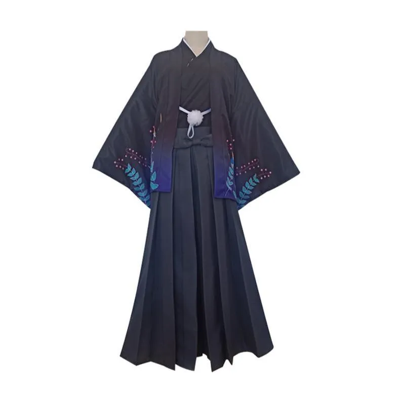 Midnight Wisteria Samurai Kimono Set