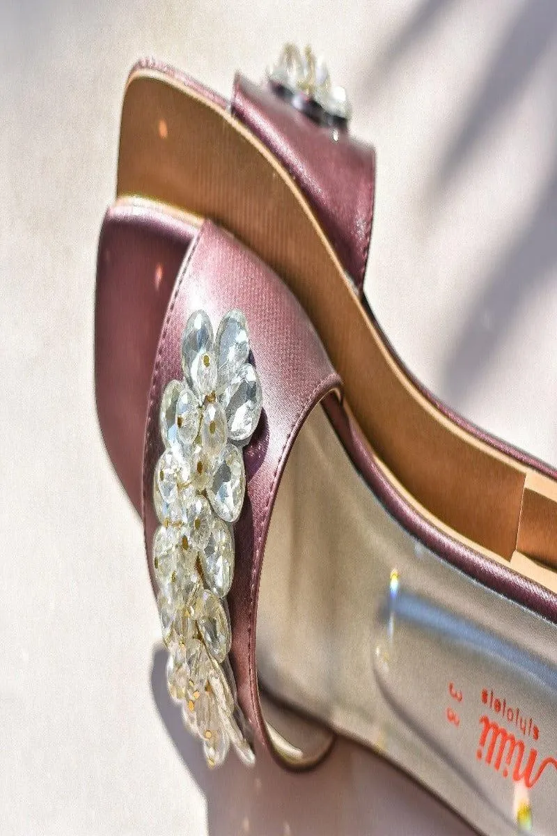 Milli Shoes - Formal Slides - Maroon - 1546