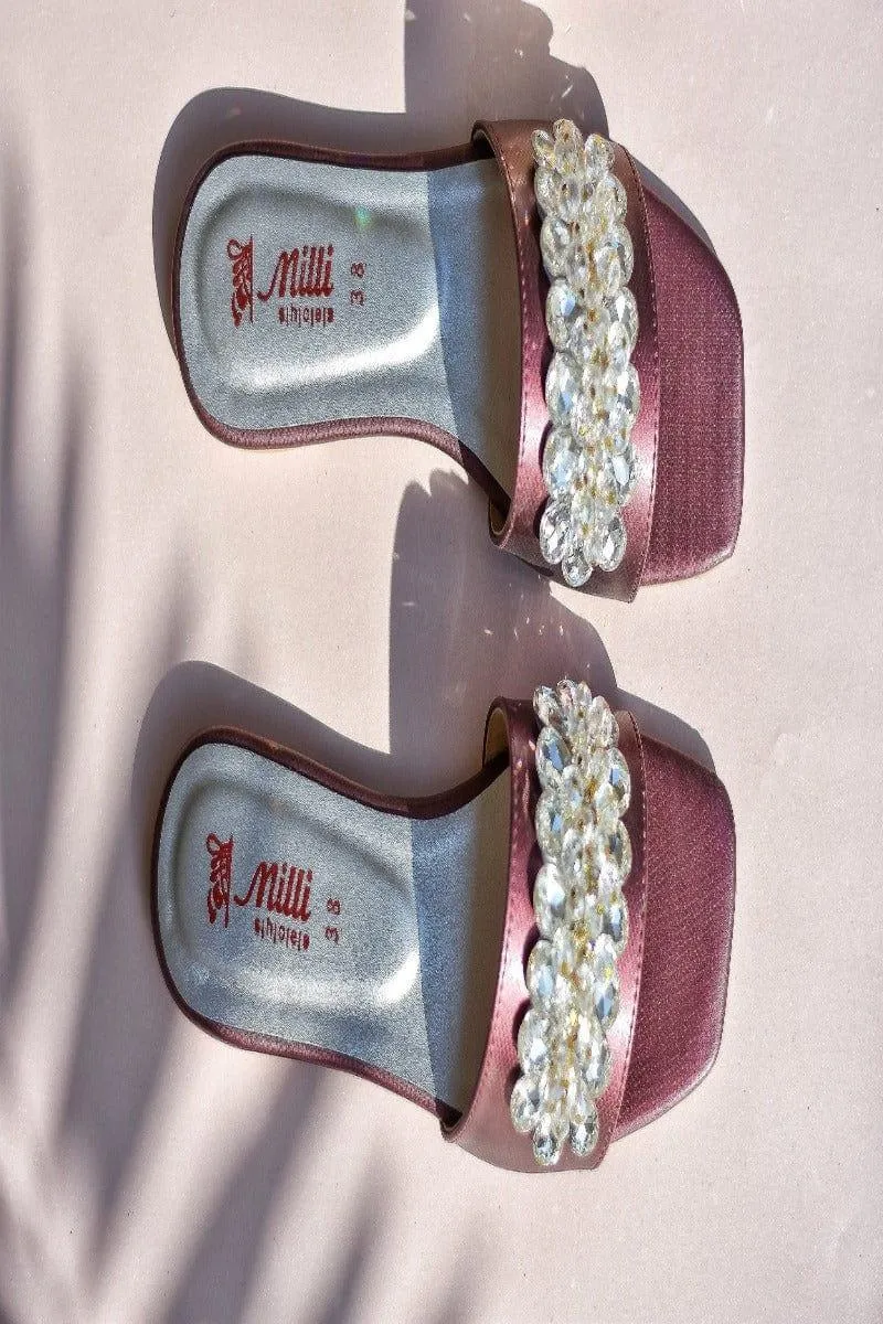 Milli Shoes - Formal Slides - Maroon - 1546