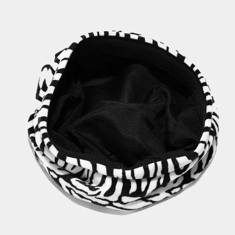 Modern Fashionable Zebra Pattern Winter Beret Hats