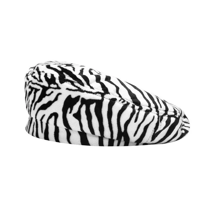 Modern Fashionable Zebra Pattern Winter Beret Hats