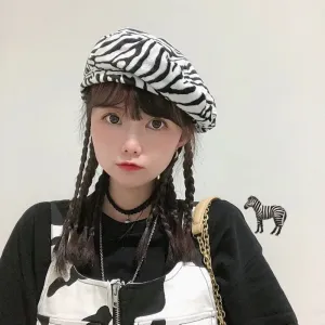 Modern Fashionable Zebra Pattern Winter Beret Hats