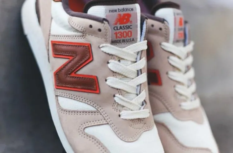 New Balance 1300 'White Sand Red' sneakers, white