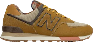 New Balance 574 'Workwear Plaid' sneakers, brown