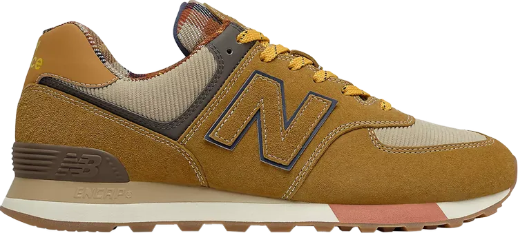 New Balance 574 'Workwear Plaid' sneakers, brown
