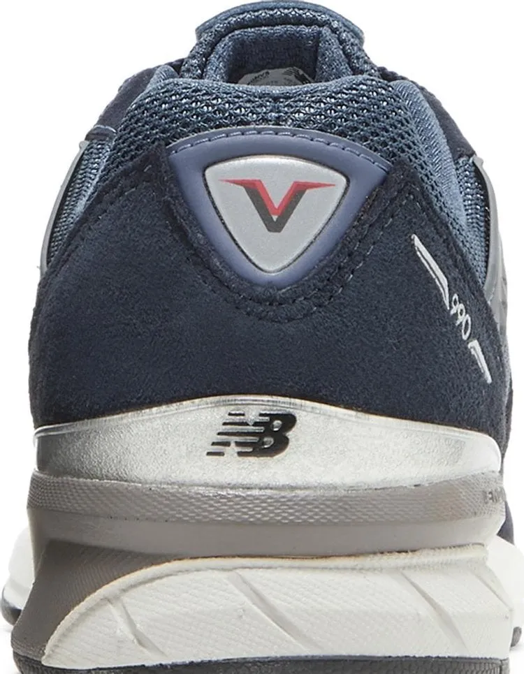 New Balance 990v5 Big Kid 'Navy' sneakers, blue