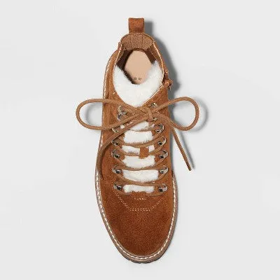 New - Women's Leighton Winter Boots - A New Day Cognac 12