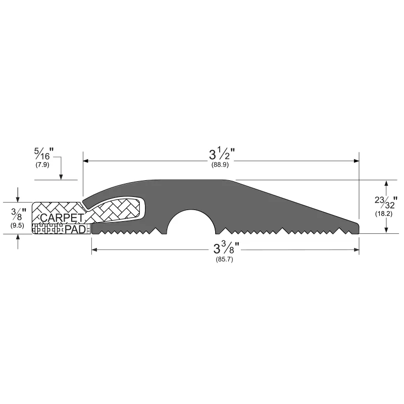 Pemko EV2322BL ECO-V Vinyl Threshold 3 1/2" Width 23/32" Height Black